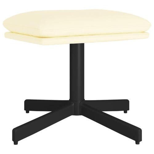 Fodskammel 60x60x36 cm kunstlæder cremefarvet