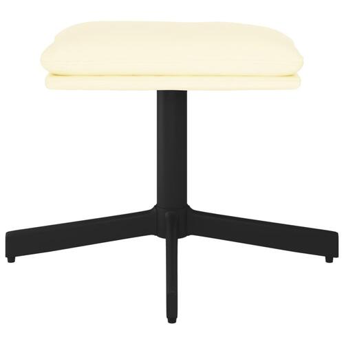 Fodskammel 60x60x36 cm kunstlæder cremefarvet