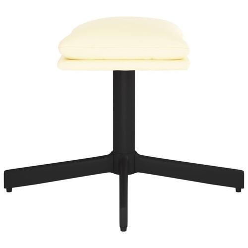 Fodskammel 60x60x36 cm kunstlæder cremefarvet