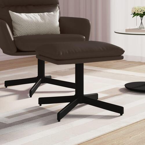 Fodskammel 60x60x36 cm kunstlæder brun