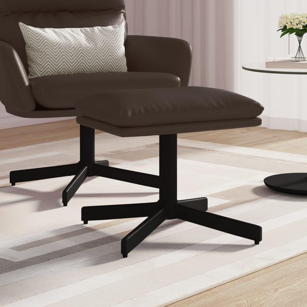 Fodskammel 60x60x36 cm kunstlæder brun