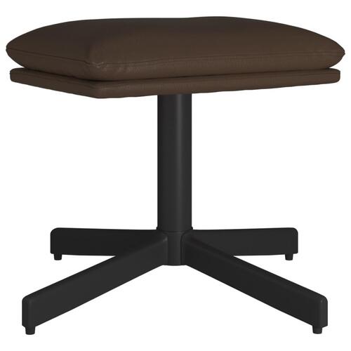 Fodskammel 60x60x36 cm kunstlæder brun