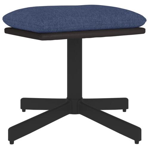 Fodskammel 60x60x36 cm stof og kunstlæder blå