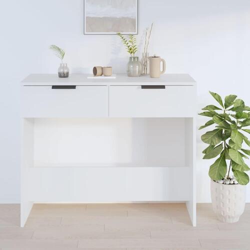 Konsolbord 90x36x75 cm konstrueret træ hvid
