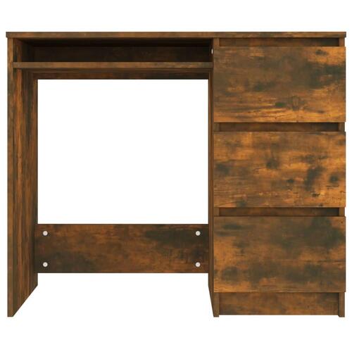 Skrivebord 90x45x76 cm konstrueret træ røget egetræsfarve