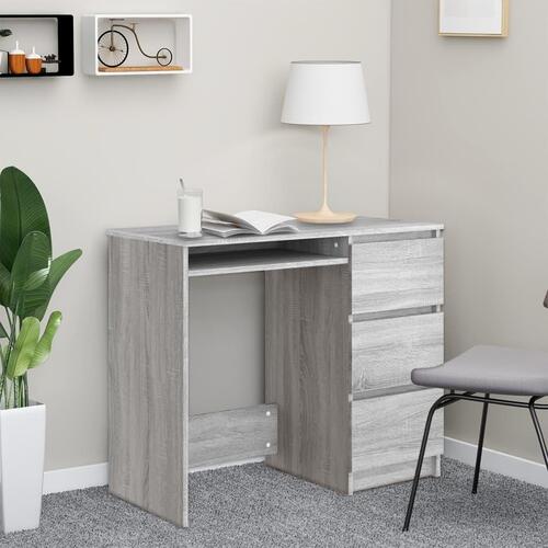 Skrivebord 90x45x76 cm konstrueret træ grå sonoma-eg