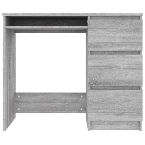 Skrivebord 90x45x76 cm konstrueret træ grå sonoma-eg