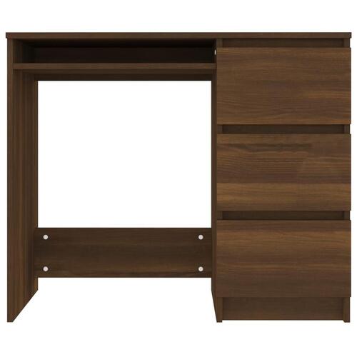 Skrivebord 90x45x76 cm konstrueret træ brun egetræsfarve