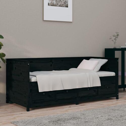 Daybed 100x200 cm massivt fyrretræ sort