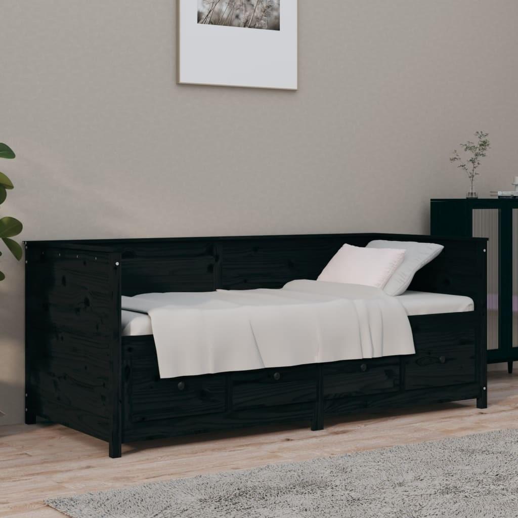 Daybed 100x200 cm massivt fyrretræ sort