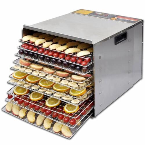 Mad dehydrator med 10 Bakker - rustfrit stål