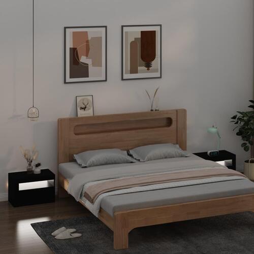 Sengeborde med LED-lys 2 stk. 60x35x40 cm sort