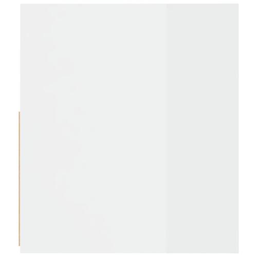 Sengeborde med LED-lys 2 stk. 60x35x40 cm hvid højglans