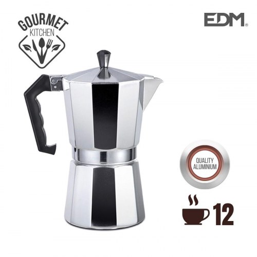 EDM Italiensk kaffekande i aluminium - 12 kopper, sølv