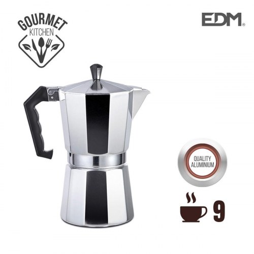 EDM Italiensk kaffekande i aluminium - 9 kopper, sølv