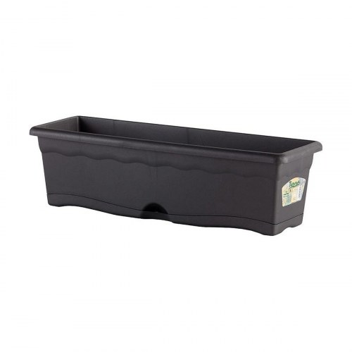 Plastiken altankasse med fad - antracit, polypropylen, 60 × 20 cm