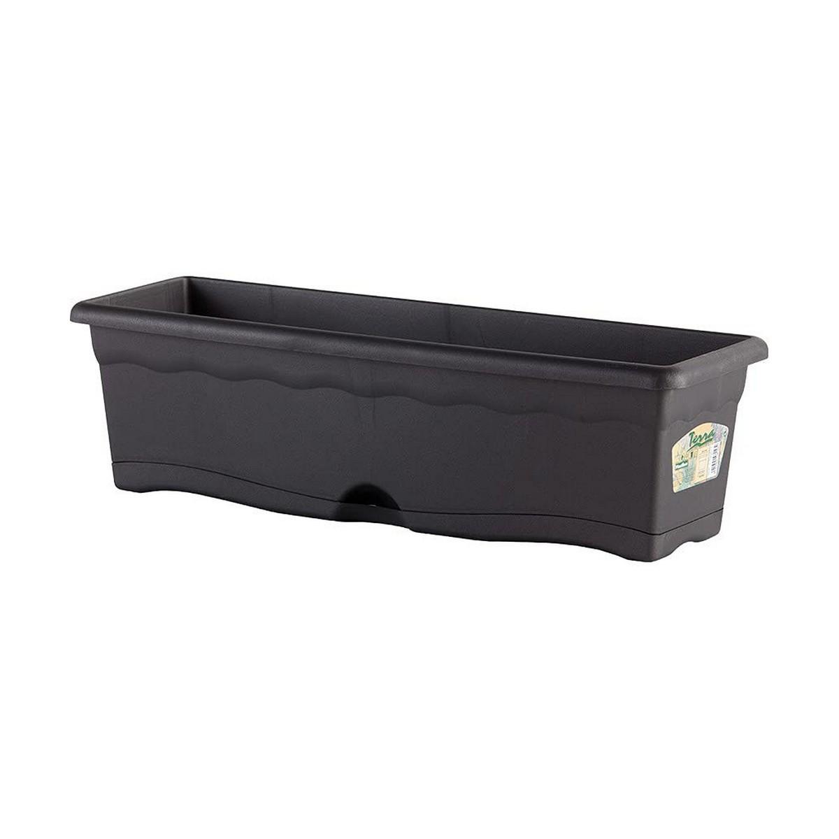 Plastiken altankasse med fad - antracit, polypropylen, 60 × 20 cm