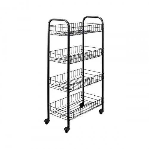 Metaltex Pisa multifunktionel serveringsvogn - 41 × 23 × 84 cm, sort