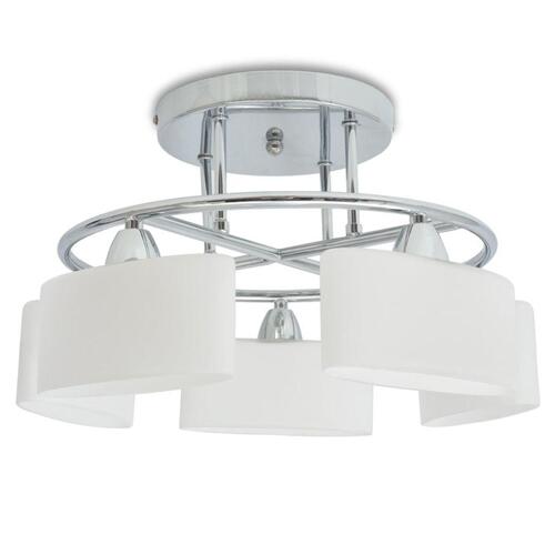 Loftslampe med ellipseformet glasskygge 5 E14-pærer 200 W