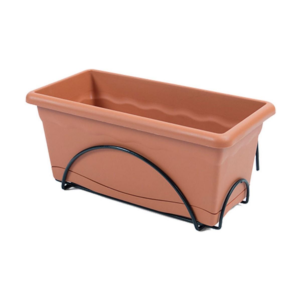 Plastiken altankasse med holder - terrakotta, polypropylen, 40 × 24 cm
