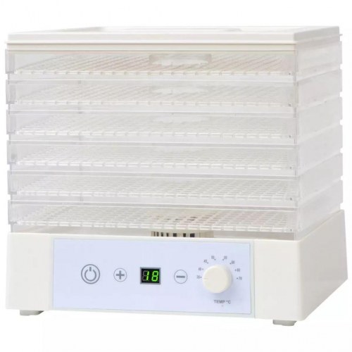 Fødevaredehydrator med 6 bakker 250 W hvid