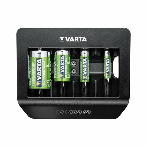 Varta LCD Universal Charger+ batterioplader - AA/AAA/C/D/9V, 100-240 V, sort