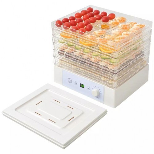 Fødevaredehydrator med 6 bakker 250 W hvid