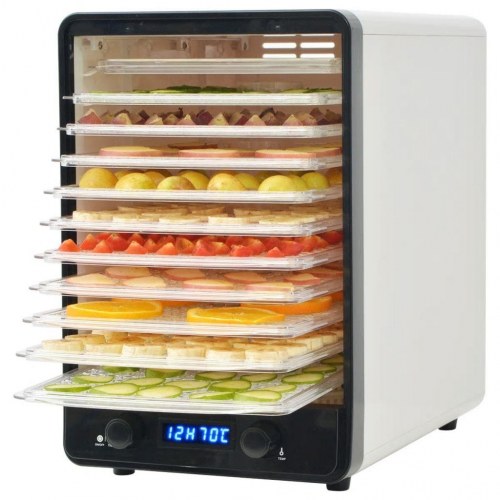 Fødevaredehydrator med 10 bakker 550 W hvid