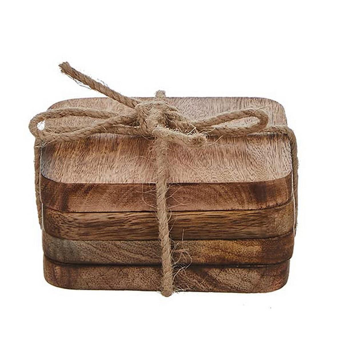 Mica Decorations Duko varmebrikker - 4 stk., natur (10 x 10 cm)
