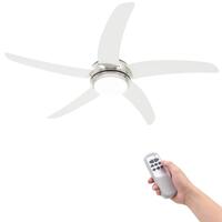 Dekorativ loftventilator med lys 128 cm hvid