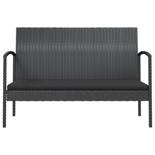 Loungesæt til haven 16 dele med hynder polyrattan sort