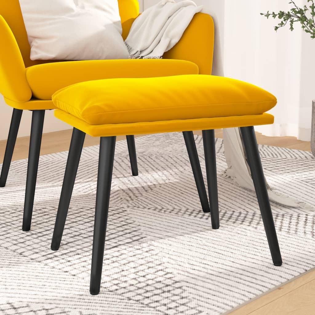 Fodskammel 45x29,5x35 cm fløjl sennepsgul