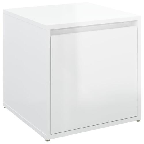 Opbevaringsskab 40,5x40x40 cm konstrueret træ hvid højglans