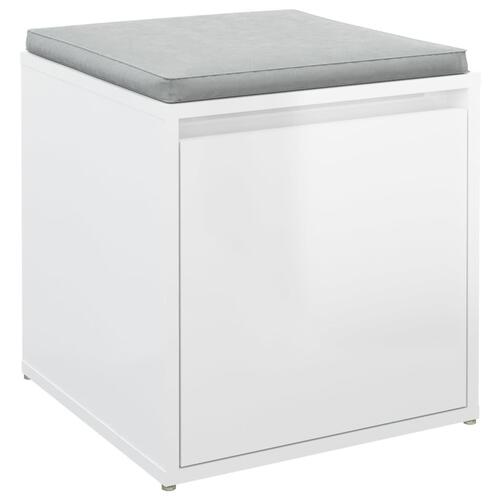 Opbevaringsskab 40,5x40x40 cm konstrueret træ hvid højglans