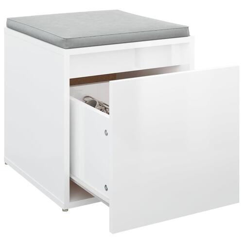 Opbevaringsskab 40,5x40x40 cm konstrueret træ hvid højglans