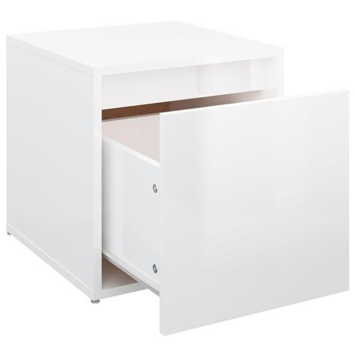 Opbevaringsskab 40,5x40x40 cm konstrueret træ hvid højglans