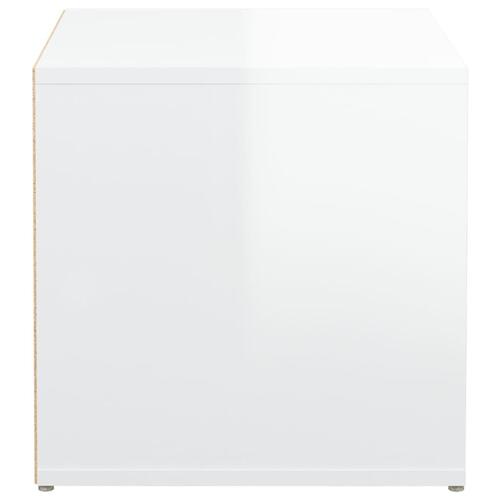 Opbevaringsskab 40,5x40x40 cm konstrueret træ hvid højglans