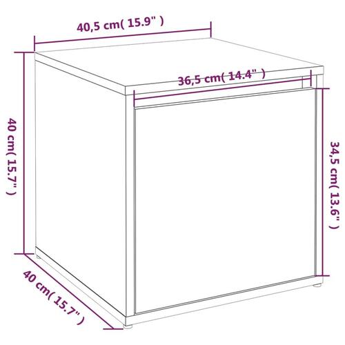 Opbevaringsskab 40,5x40x40 cm konstrueret træ hvid højglans