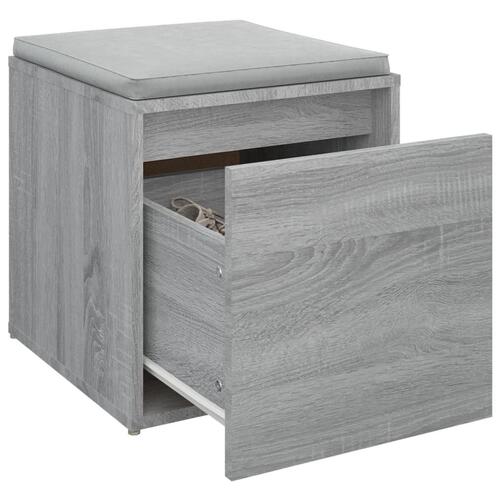Opbevaringsskab 40,5x40x40 cm konstrueret træ grå sonoma-eg