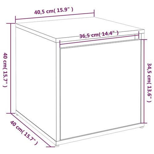 Opbevaringsskab 40,5x40x40 cm konstrueret træ grå sonoma-eg