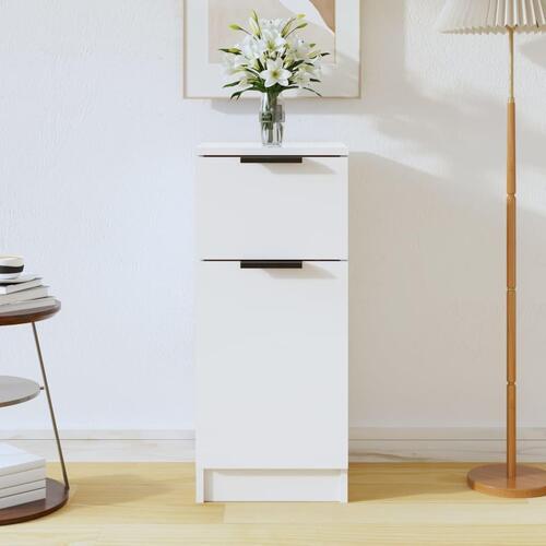 Skænk 30x30x70 cm konstrueret træ hvid højglans