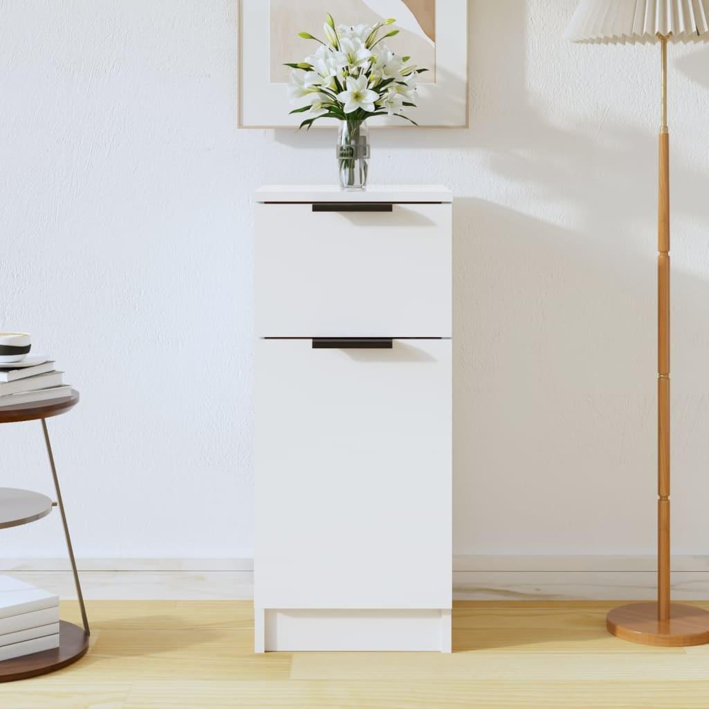 Skænk 30x30x70 cm konstrueret træ hvid højglans
