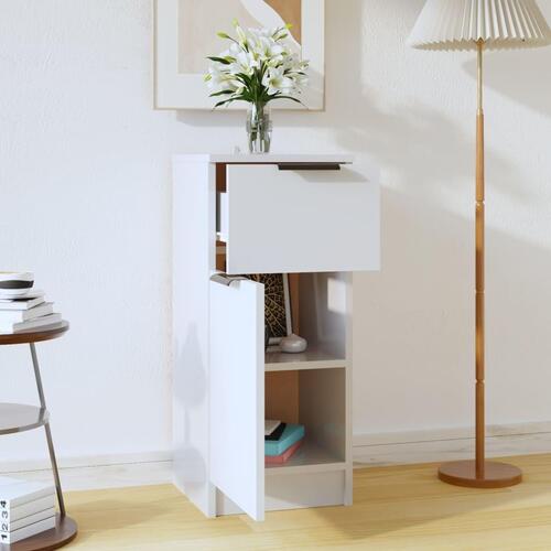 Skænk 30x30x70 cm konstrueret træ hvid højglans