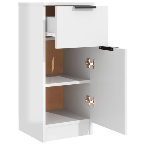 Skænk 30x30x70 cm konstrueret træ hvid højglans