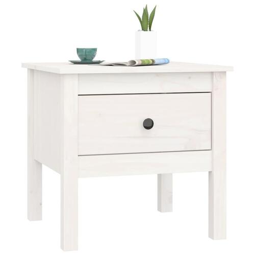 Sideborde 2 stk. 50x50x49 cm massivt fyrretræ hvid