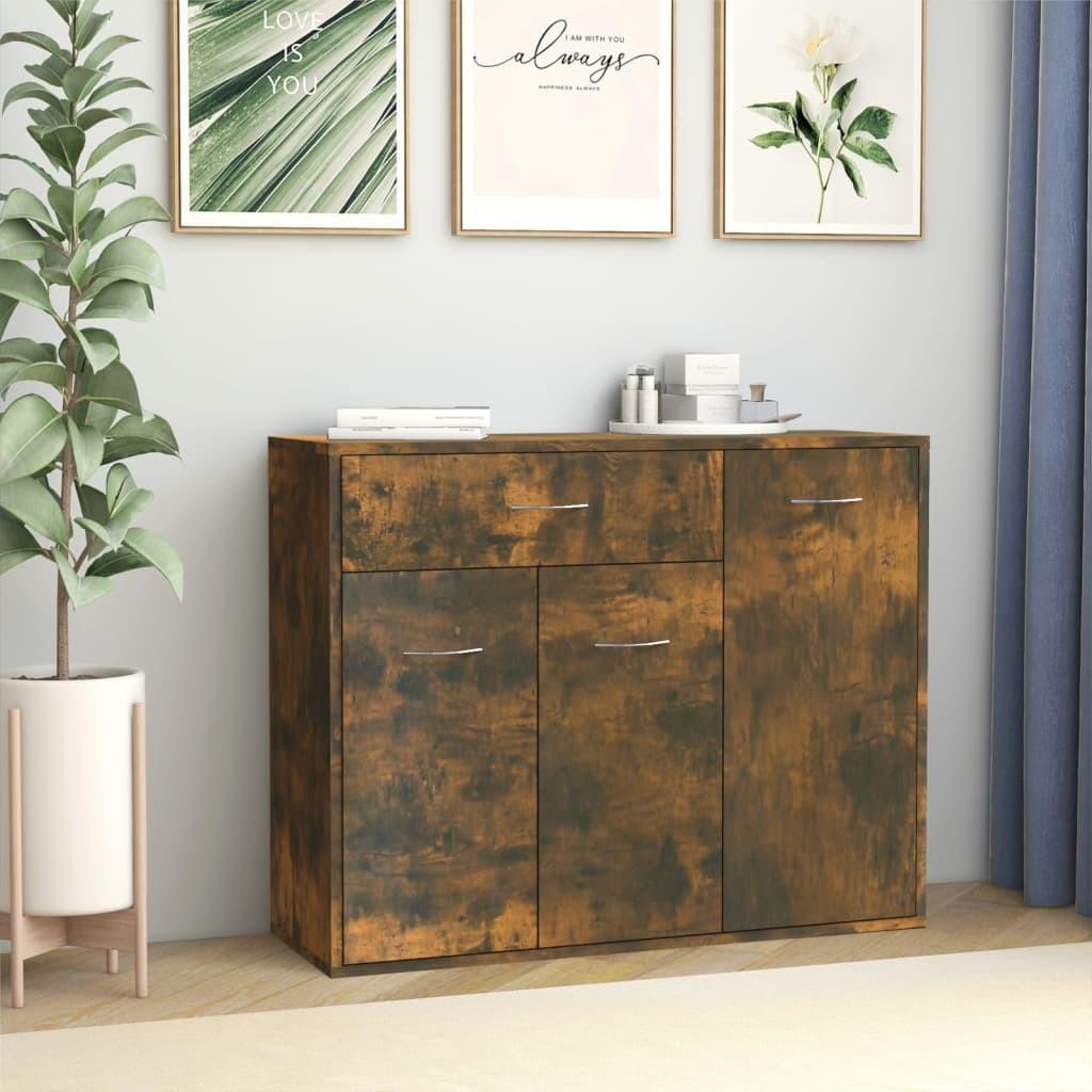 Skænk 88x30x70 cm konstrueret træ røget egetræsfarve