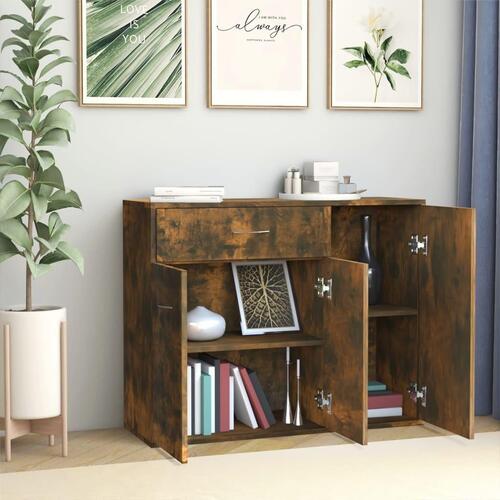 Skænk 88x30x70 cm konstrueret træ røget egetræsfarve
