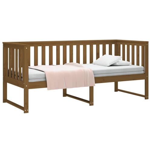 Daybed 80x200 cm massivt fyrretræ gyldenbrun