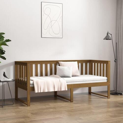 Daybed 80x200 cm massivt fyrretræ gyldenbrun