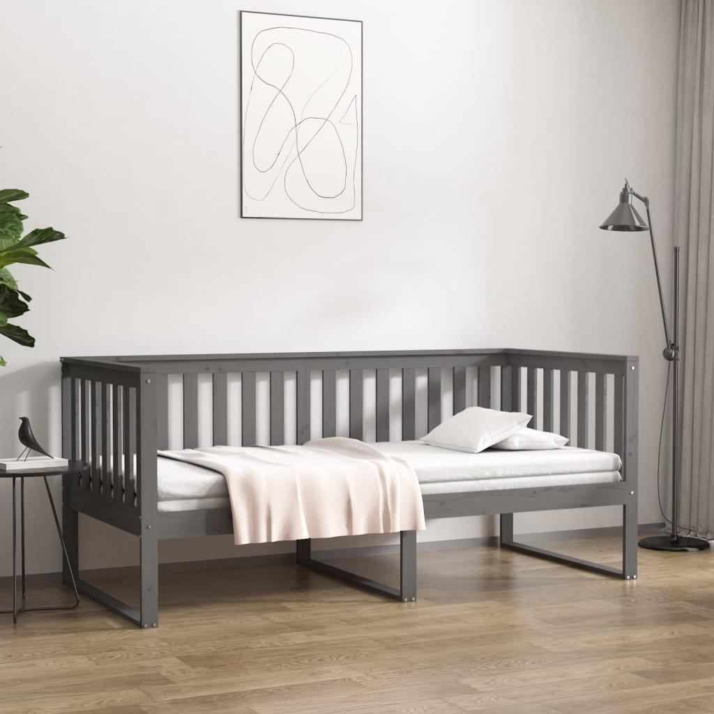Daybed 90x190 cm massivt fyrretræ grå
